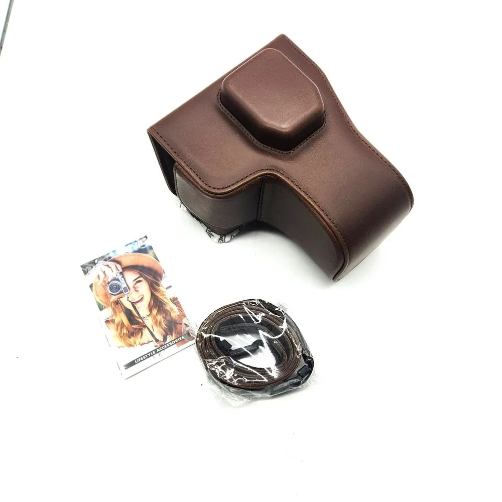 MegaGear MG1304 Leather Camera Case Canon‎ SL2 200D Kiss X9 18-55mm Dark Brown